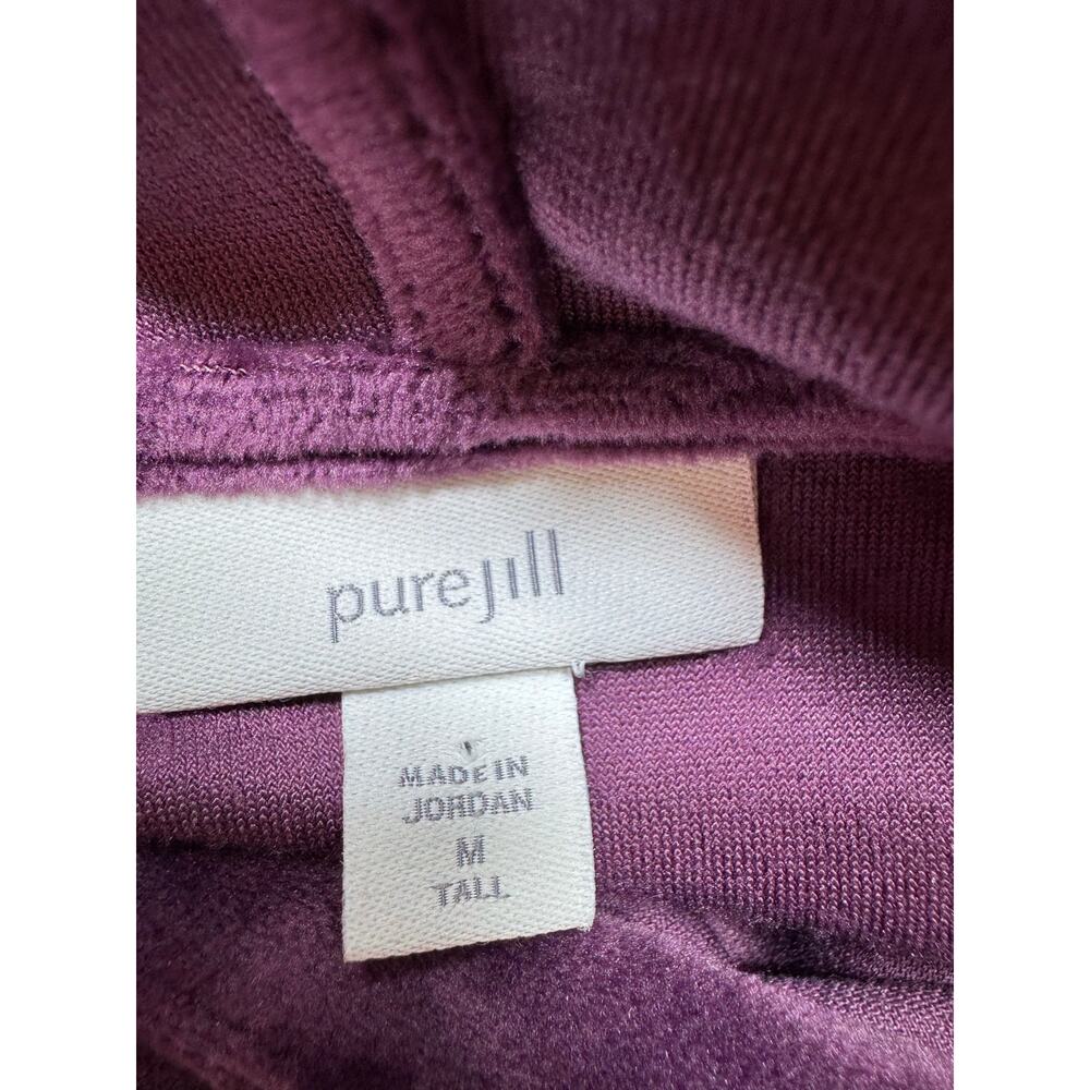 Pure Jill Velour Hoodie Medium Plum Purple Velvet Sz Medium Casual Oversized - Picture 4 of 9